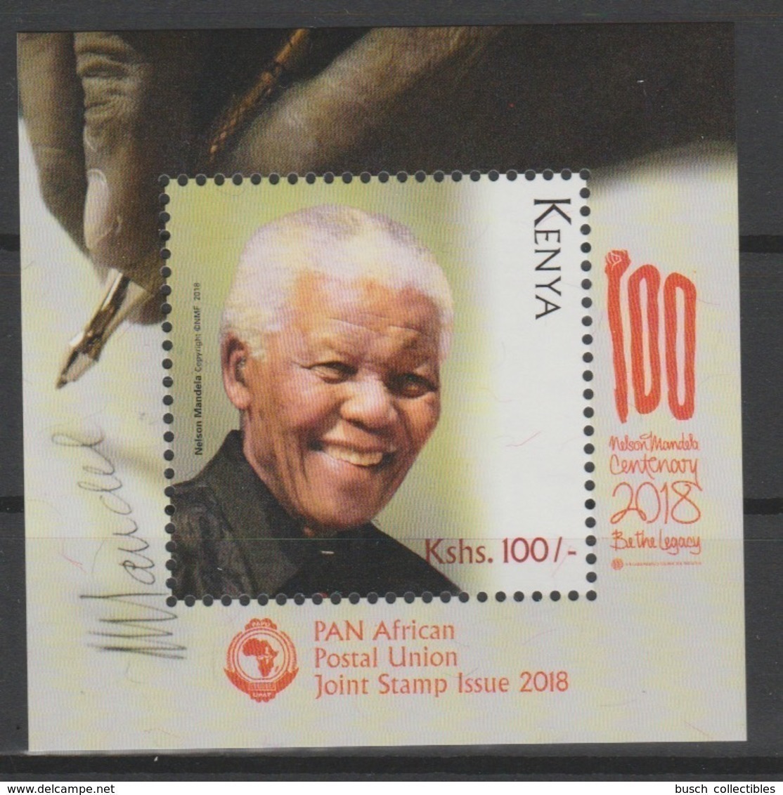 Kenya Kenia 2018 Mi. ? S/S Joint Issue PAN African Postal Union Nelson Mandela Madiba 100 Years - Joint Issues