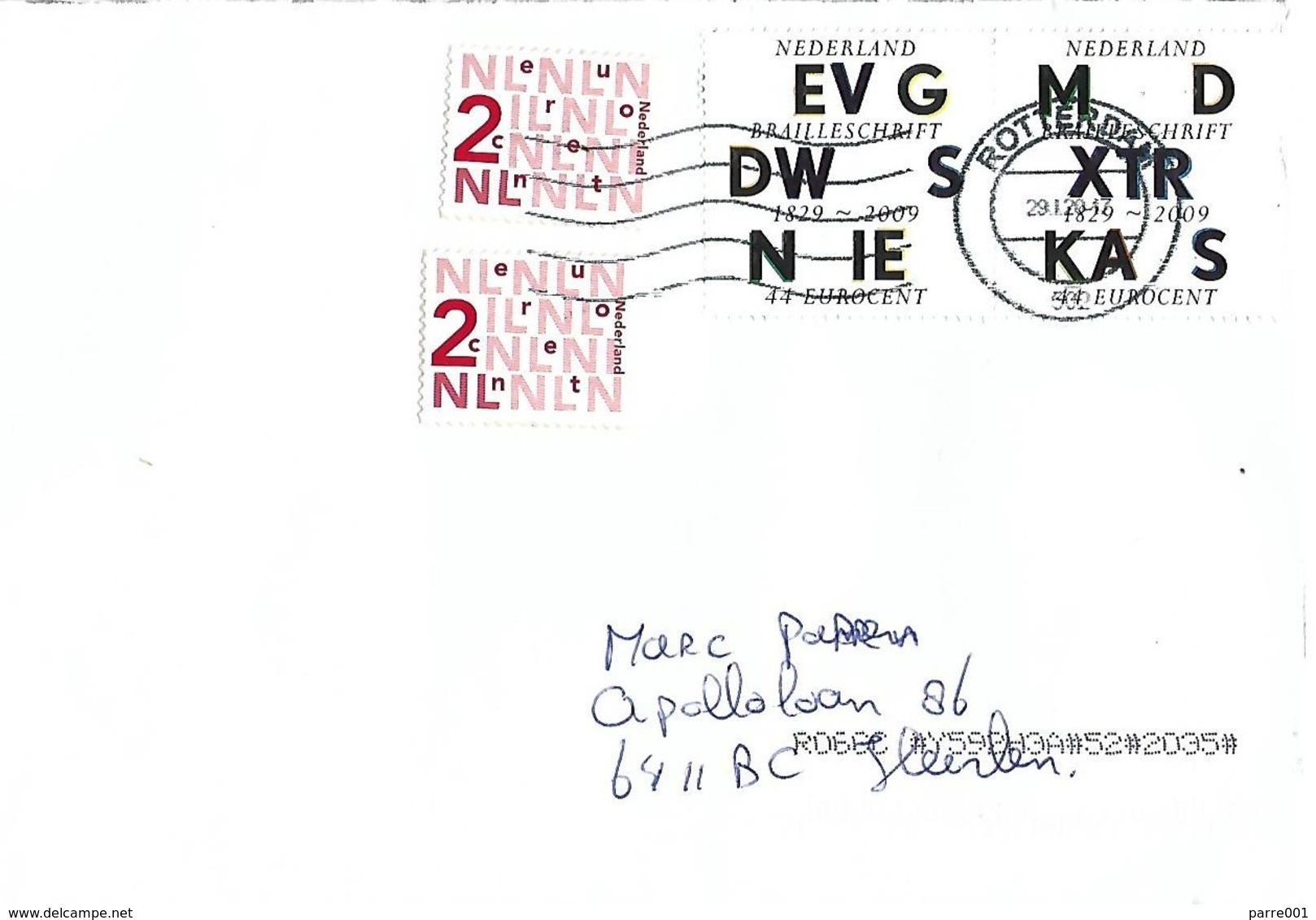 Nederland Netherlands 2020 Rotterdam Braille Writing Cover - Storia Postale