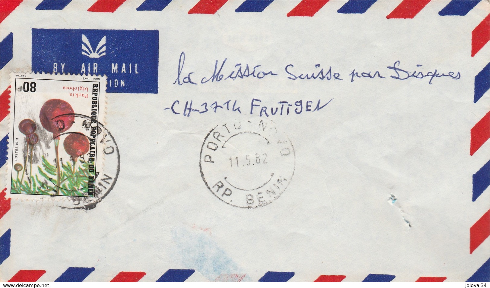 Bénin - Lettre  PORTO NOVO 11/5/1982 Pour Frutigen Suisse - Fleurs Parkia Biglobosa - Bénin – Dahomey (1960-...)