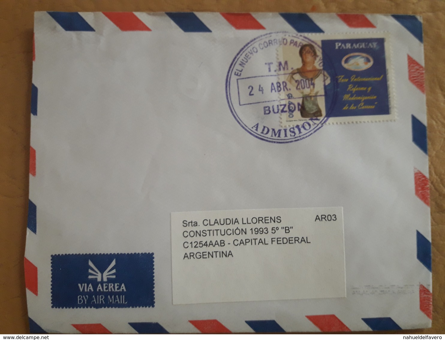 Enveloppe Du Paraguay Envoyée En Argentine Avec Des Timbres Modernes - Paraguay