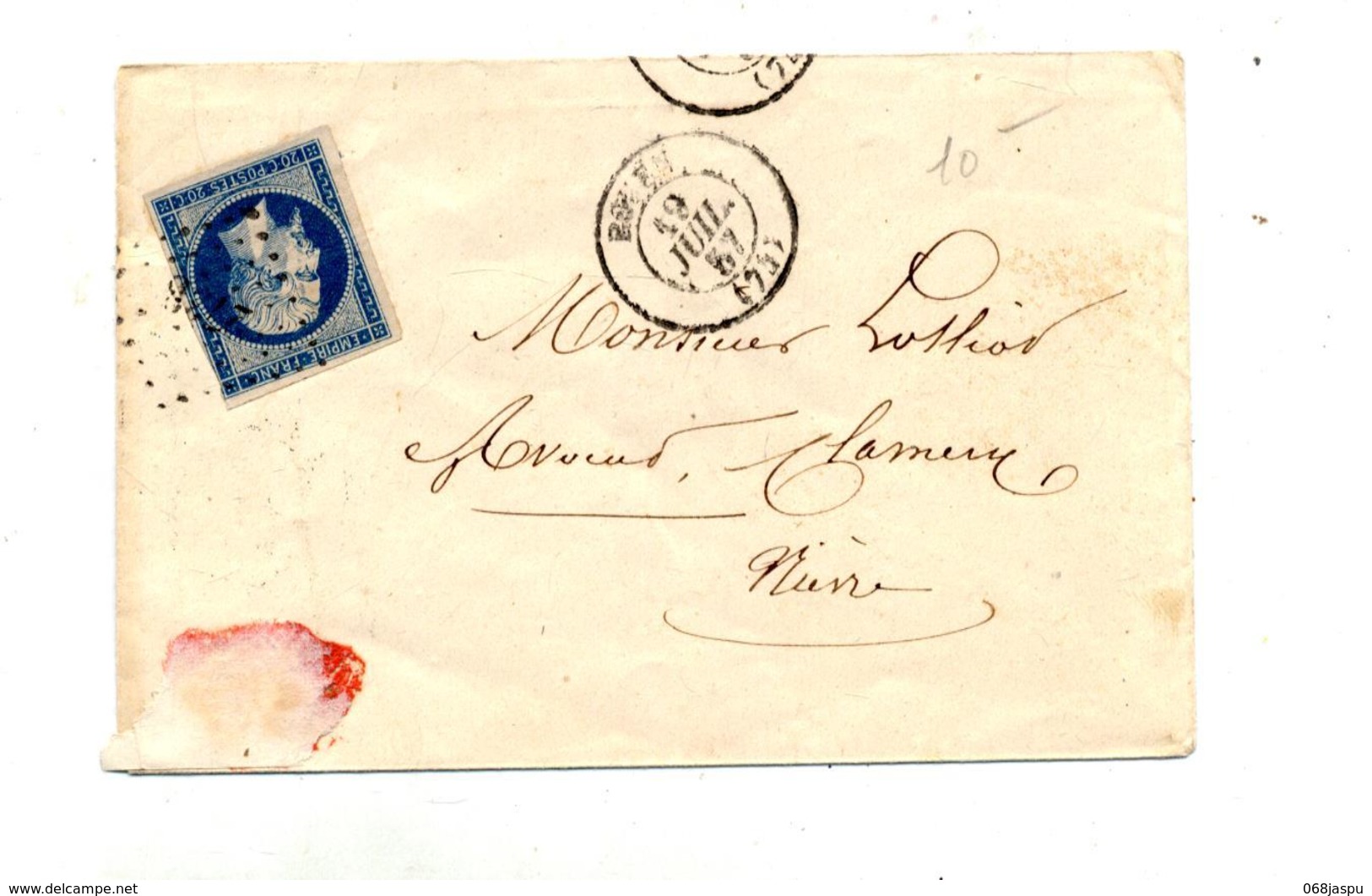 Lettre Cachet Losange Rouen Sur Napoleon - 1849-1876: Période Classique