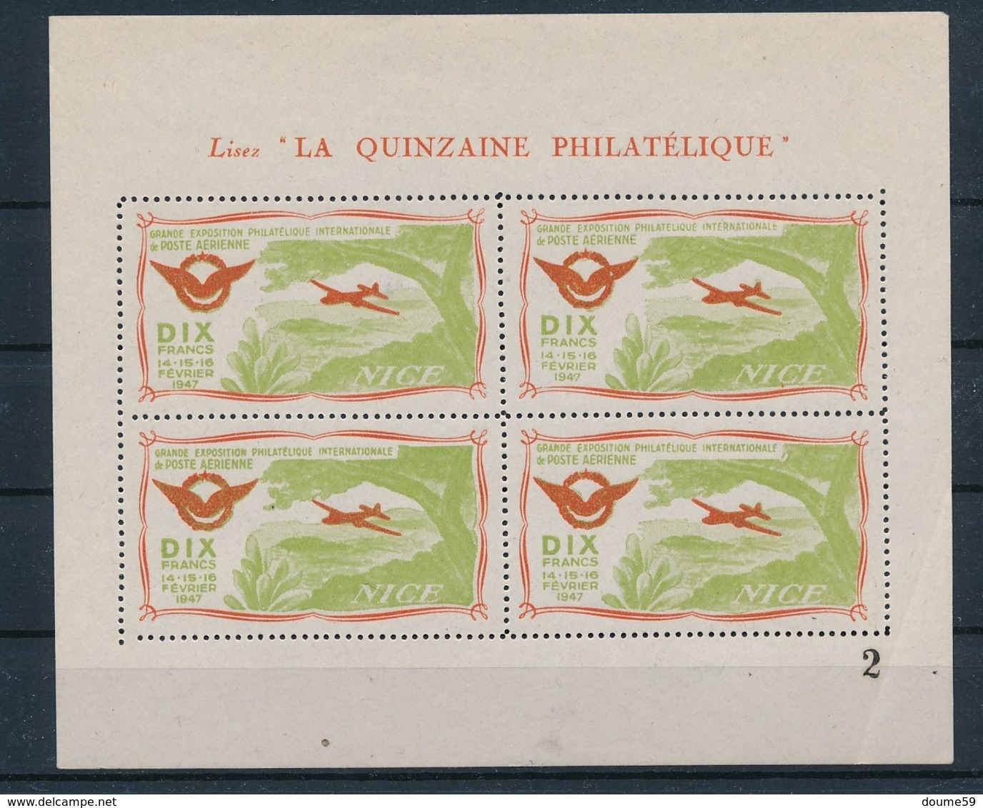 DI-371: FRANCE: Lot Avec Vignettes  ** Expo 1947 Nice - Expositions Philatéliques