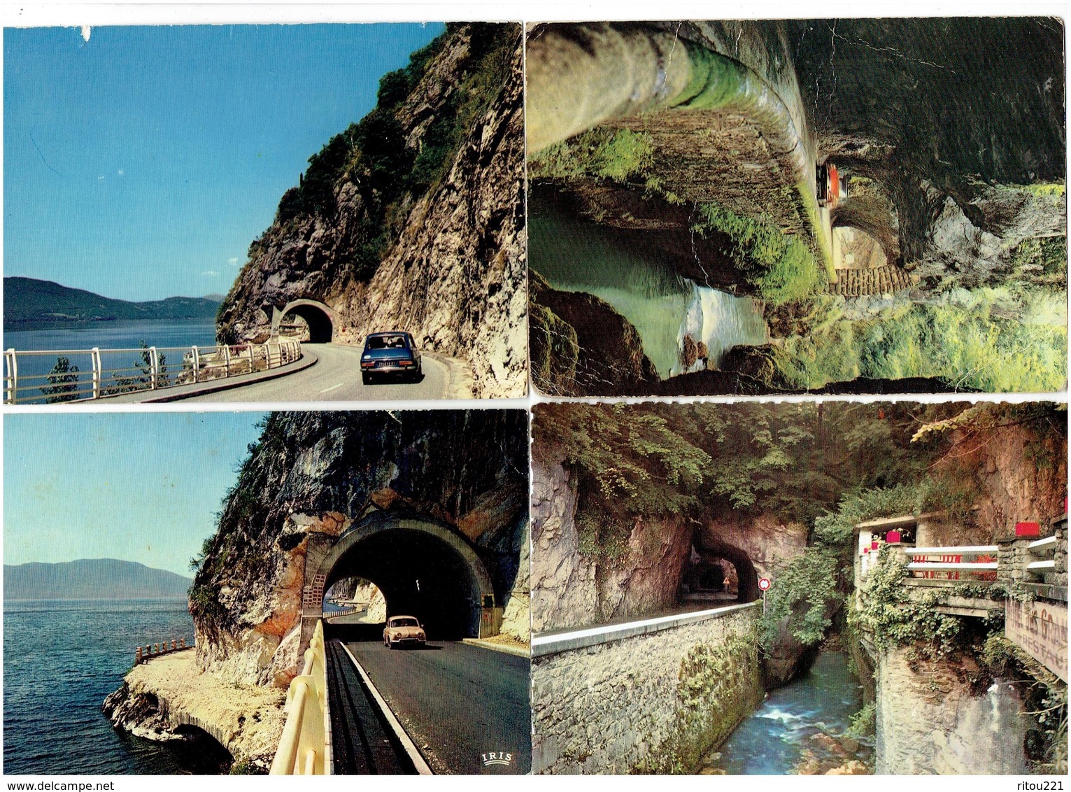 Lot 4 Cpm - TUNNEL - Le Vercors Lac Du Bourget  Voiture DS CITROEN DAUPHINE - Autres & Non Classés