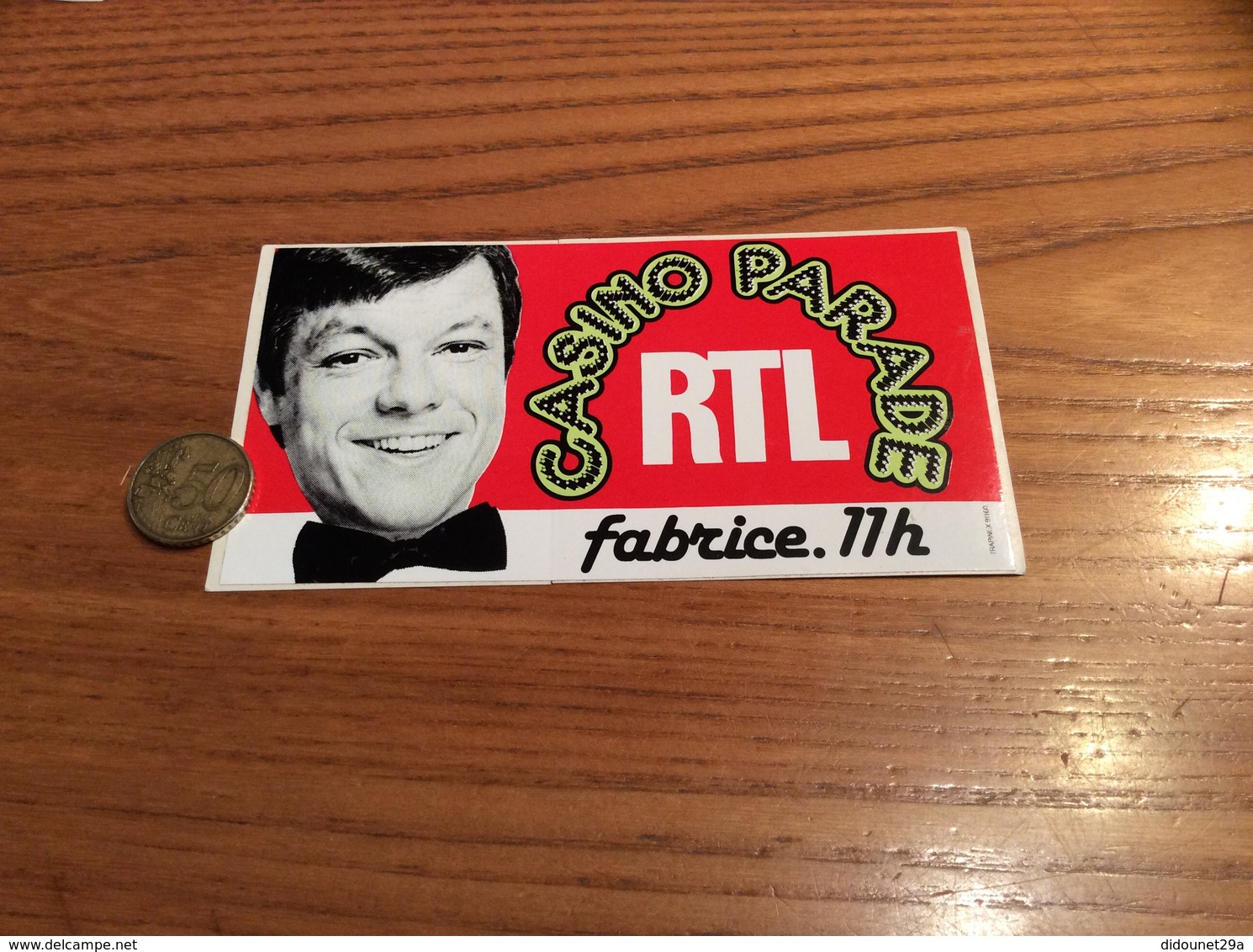 AUTOCOLLANT, Sticker «RTL - CASINO PARADE - Fabrice 11h » (radio) - Autocollants