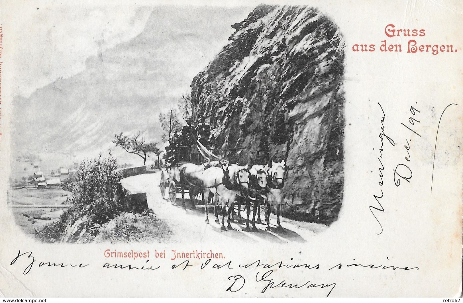 GRUSS AUS DEN BERGEN → Grimselpost Bei Innertkirchen Anno 31.12.1899 !! - Innertkirchen