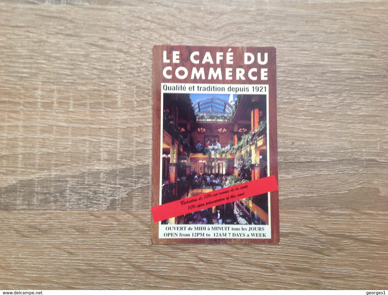 Carte De Visite De Restaurant.  Le Café Du Commerce.  Paris 15eme - Cartes De Visite