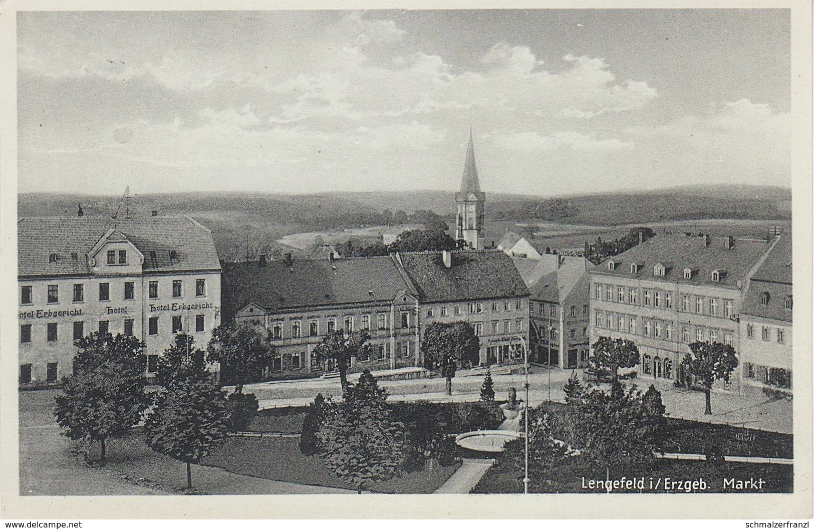 AK Lengefeld Erzgebirge Markt Hotel Gasthof Erbgericht Kirchgasse A Rauenstein Pockau Wünschendorf Reifland Kalkwerk - Lengefeld