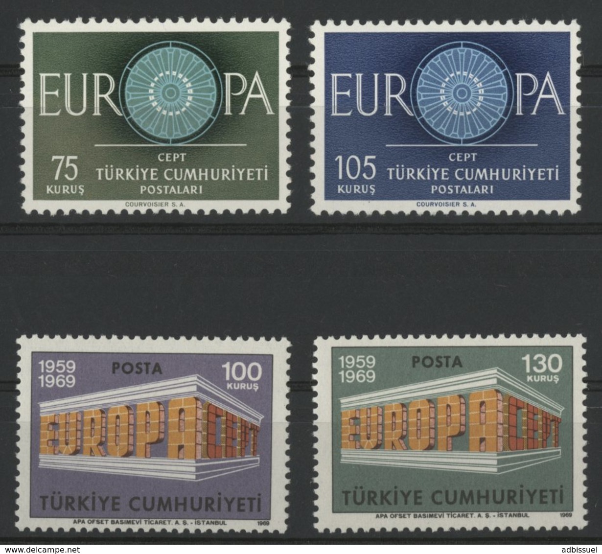 TURQUIE Cote 5.25 € EUROPA N° 1566 + 1567 + 1891 + 1892. Neufs ** MNH. TB - Neufs