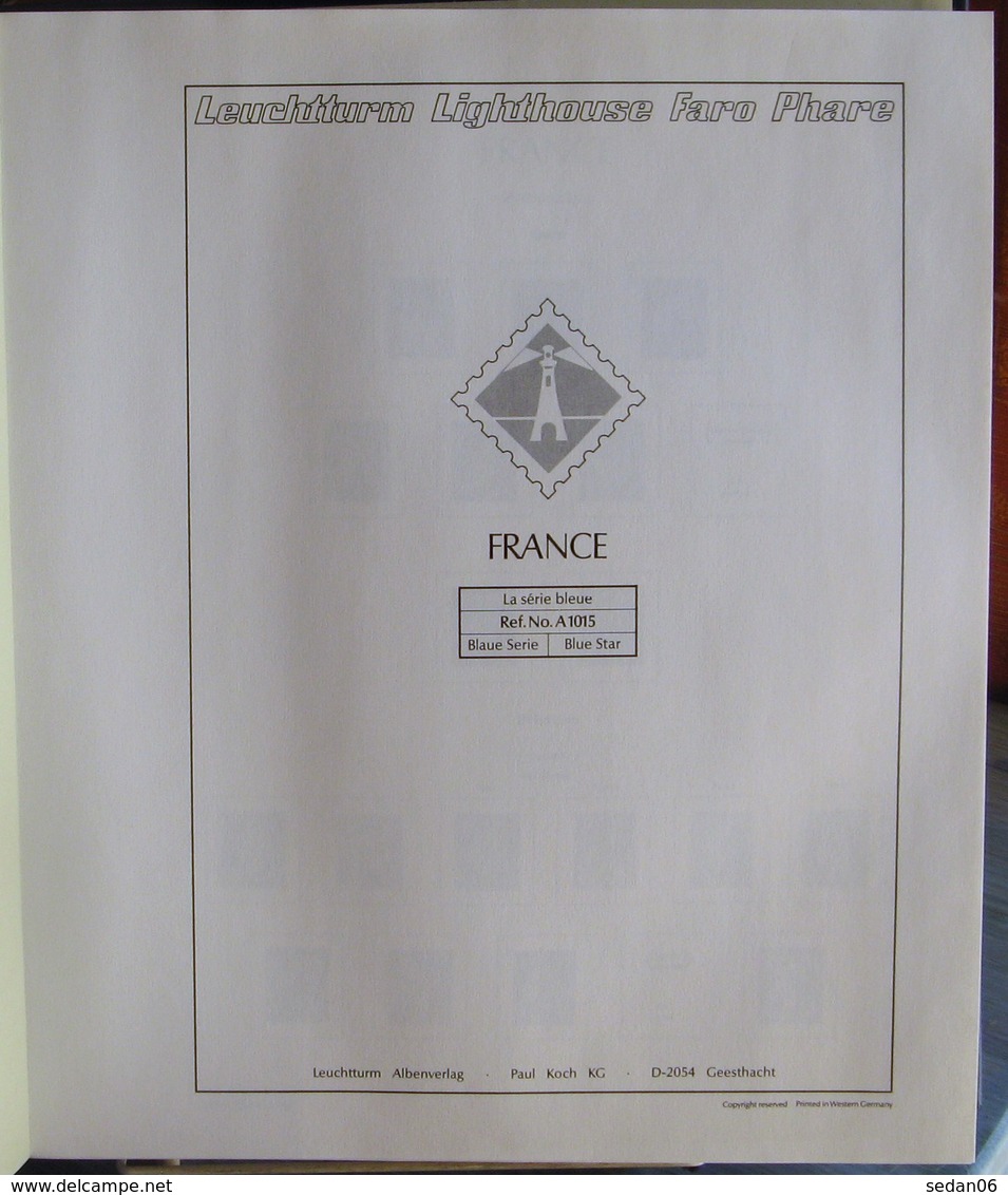 Leuchtturm - ALBUM FRANCE "JUNIOR" 1849/1990 Avec RELIURE JUNIOR BLEUE - DESTOCKAGE - Reliures Et Feuilles