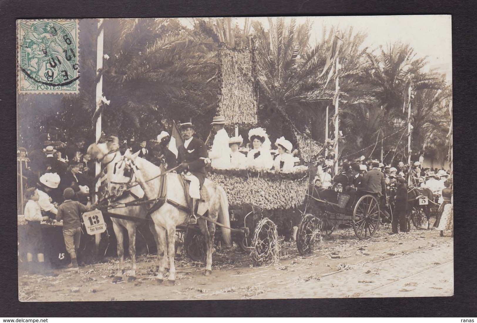 CPA Algérie Afrique Du Nord Circulé Alger Carte Photo RPPC Attelage Fête Des Fleurs - Alger