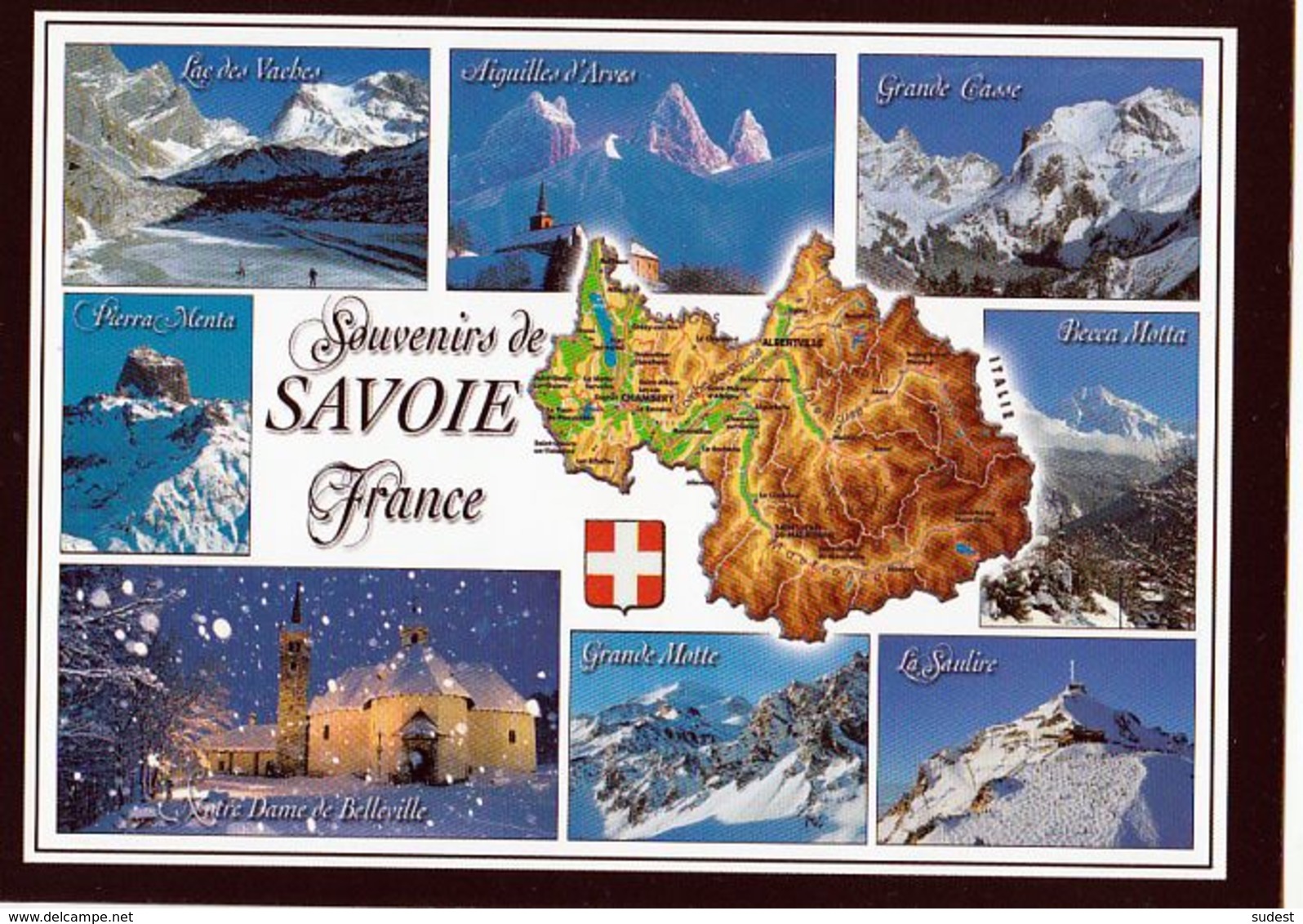 Dpt 73 CPM, Multivues Savoie Contour Géographique. Non écriteAndré 73PH11 - Cartes Géographiques