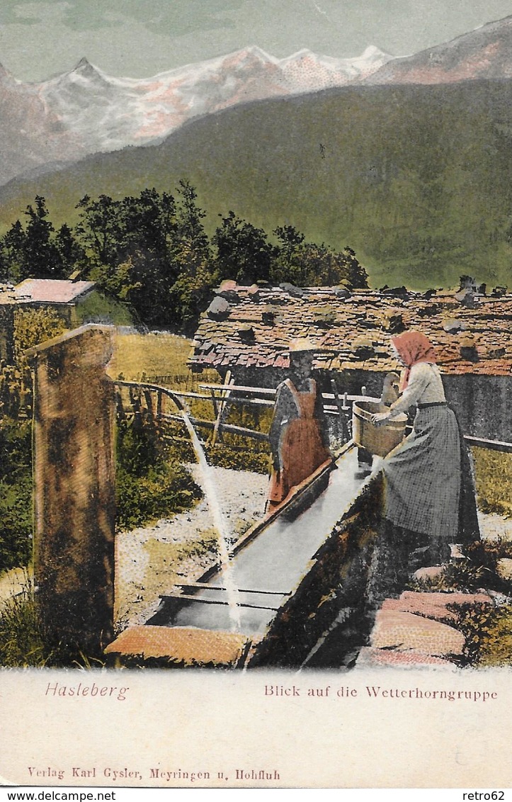 HASLEBERG → Waschende Frauen Am Brunnentrog, Ca.1900 - Hasle Bei Burgdorf