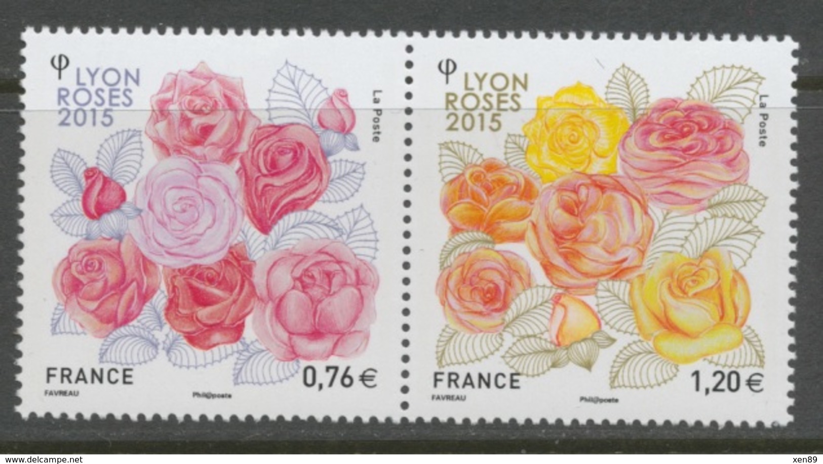 2015 - 4957-4958 DYPTIQUE - Congrès Mondial Des Sociétés De Roses 2015 à Lyon - Nuovi