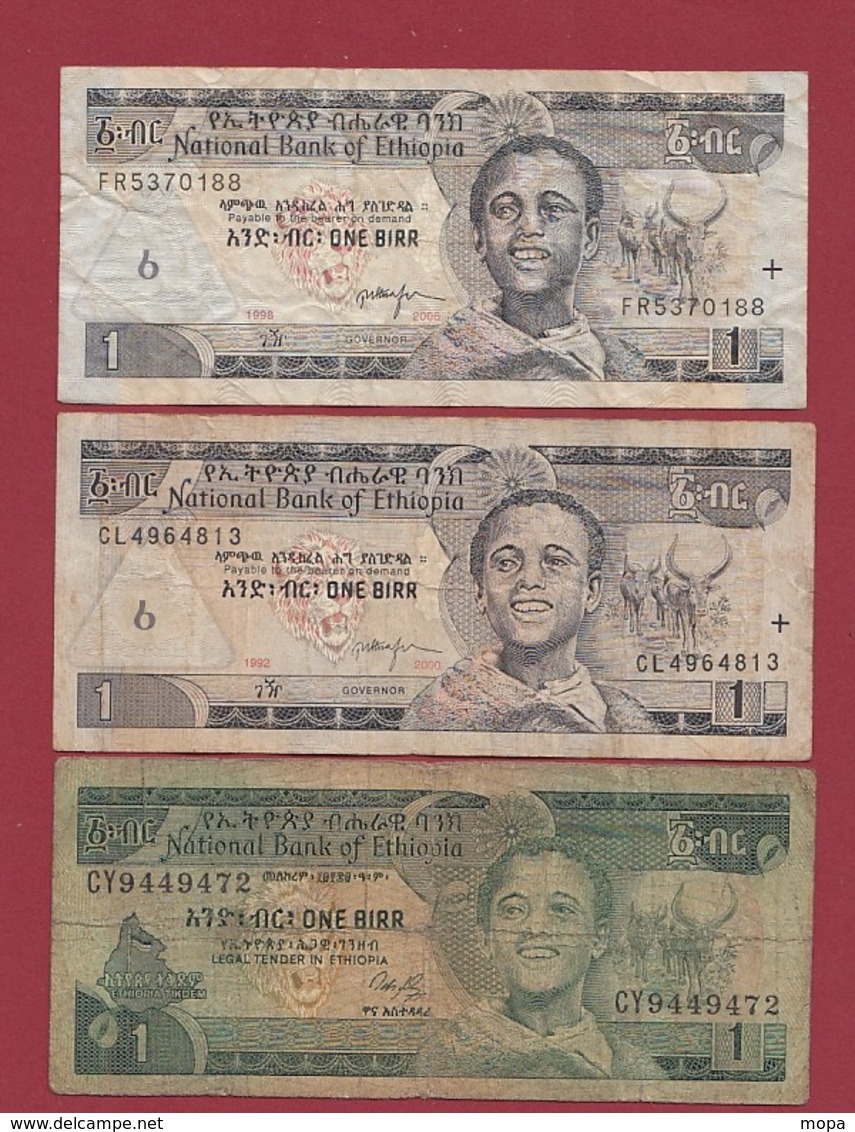 Ethiopie 3 Billets Dans L 'état Lot N °2----(178) - Ethiopie