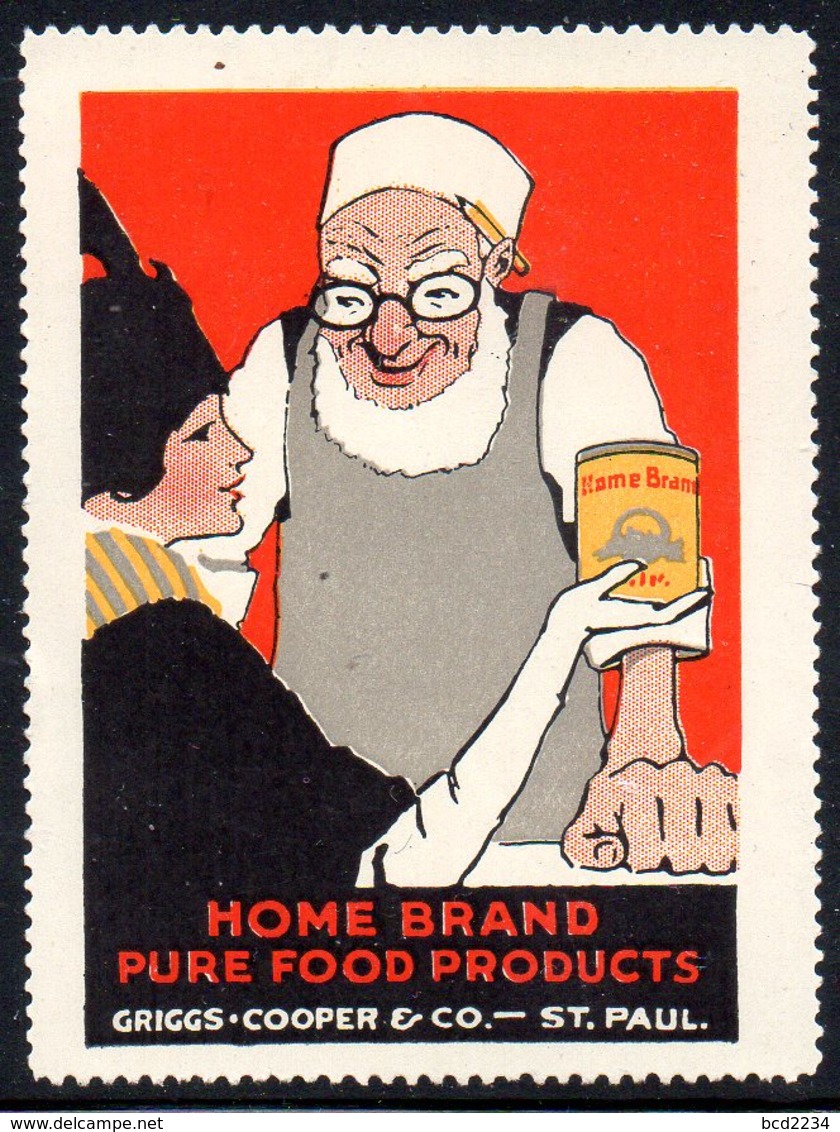 USA GRIGGS COOPER & CO - ST PAUL HOME BRAND PURE FOOD PRODUCTS ADVERTISING STAMP LABEL POSTER NHM Reklamemarke Vignette - Ohne Zuordnung