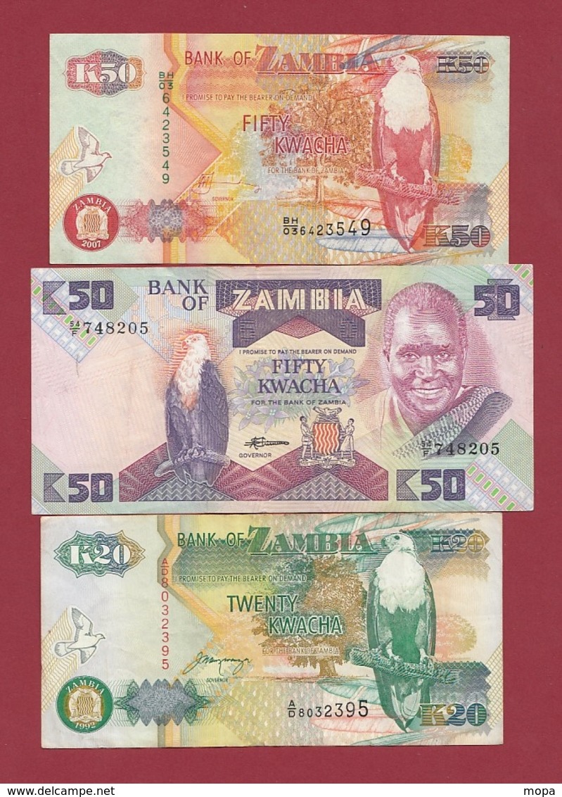Zambie 3 Billets Dans L 'état Lot N °2----(190) - Zambie