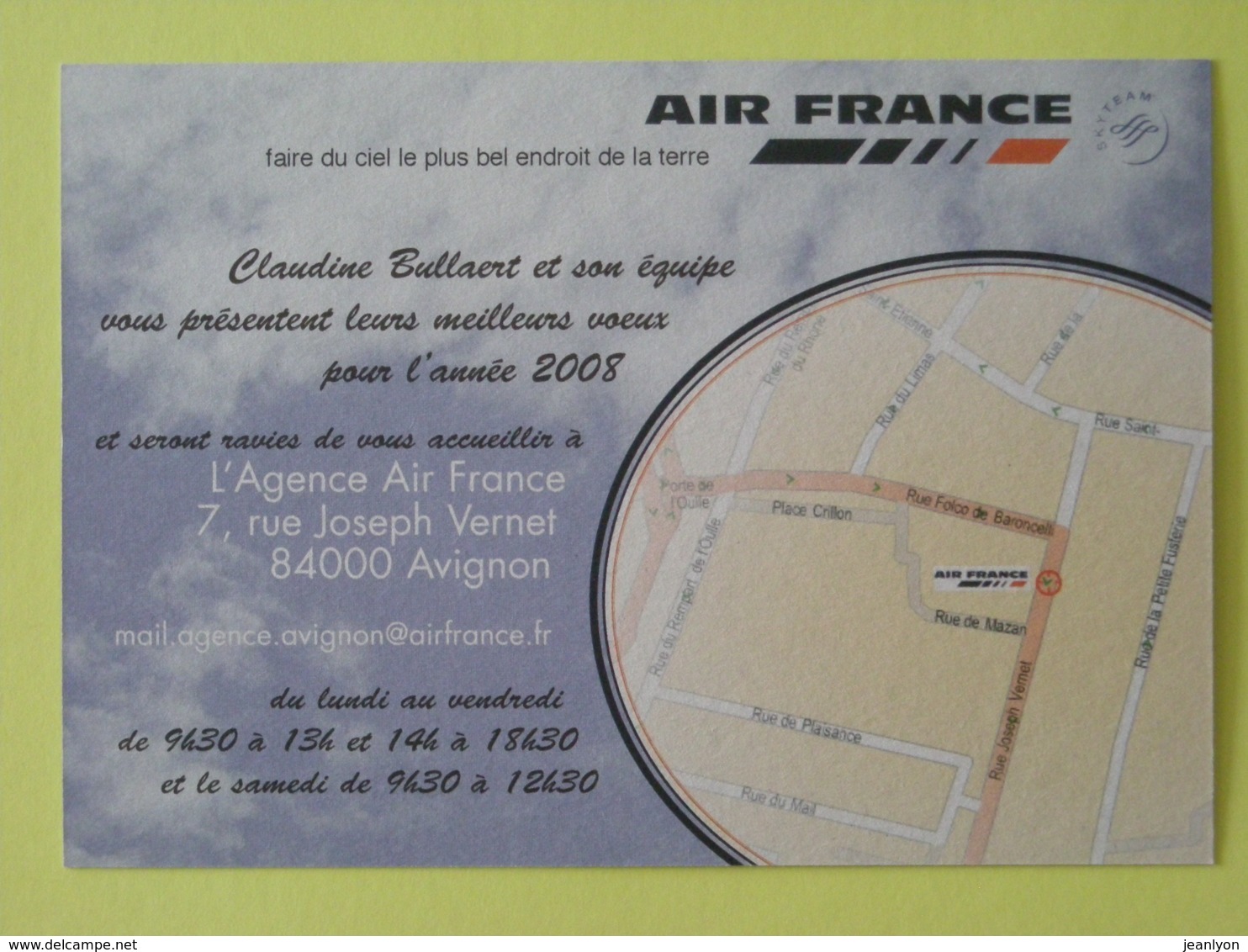 AIR FRANCE AVIGNON - Femme Au Bord De L'eau - L'Espace Première / Avion - Carte Publicitaire - Altri & Non Classificati