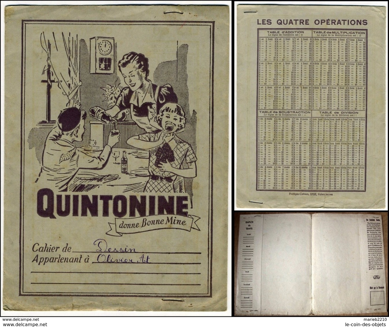 Ancien Protege Cahier QUINTONINE - Limonades