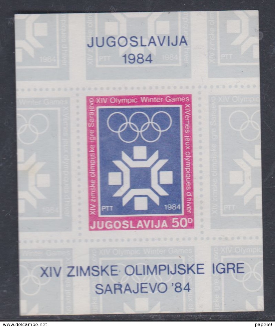 Yougoslavie BF N° 21 XX Jeux Olympiques D'hiver à Sarajevo, Le  Bloc  Sans Charnière, TB - Blocs-feuillets