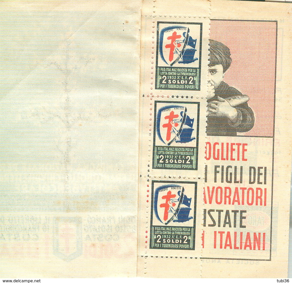 ERINNOFILI - TEMATICA >SALUTE - 2° CAMPAGNA ANTITUBERCOLARE - 1932 - LIBRETTO "COLLI ESPRESSI FERROVIARI"- RR - Malattie