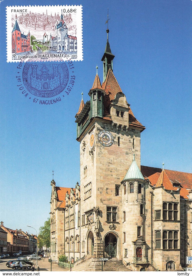 67 Haguenau Carte Maximum Musée Historique Cachet Premier Jour + Timbre Fondation 1115 2015 - Haguenau