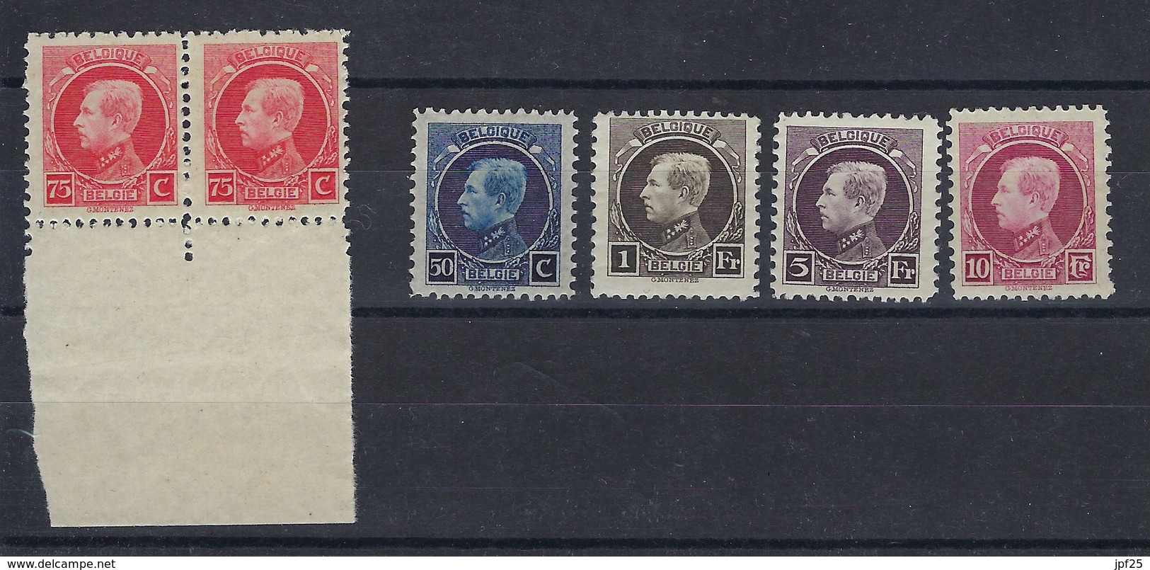 5 Valeurs "petit Montenez" Neufs Sans Charnière, Belle Occasion - 1921-1925 Petit Montenez