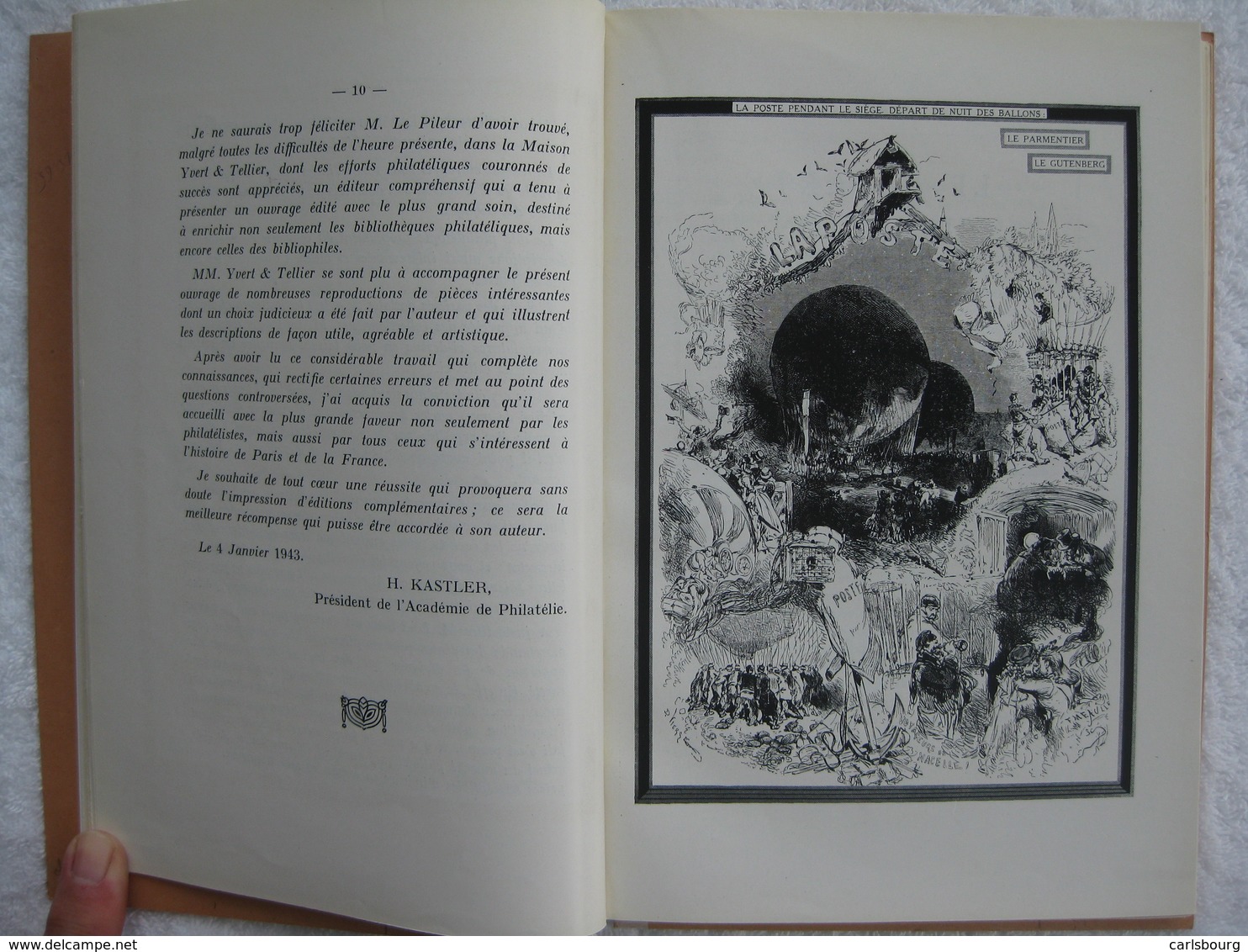 Philatélie – poste aérienne et ballons – J. Le Pileur - EO 1943 – rare tirage limité