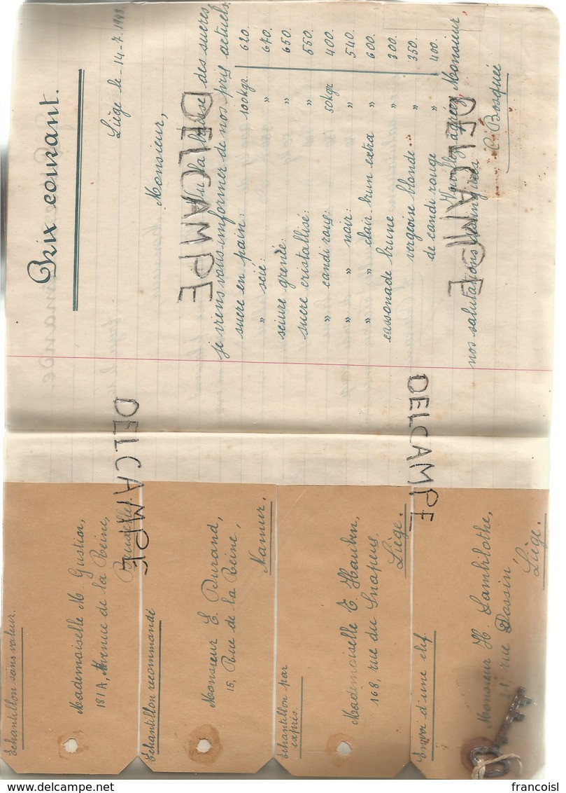 Cahier De Commerce De Catherine Bosquée En 1943. - Manuscritos