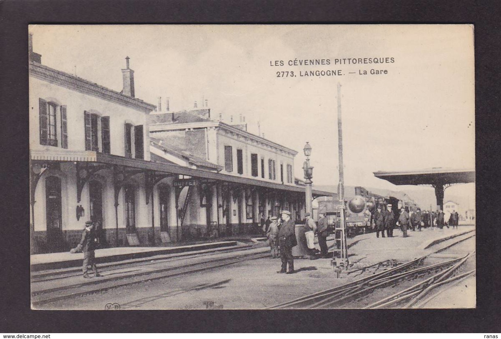 CPA Lozère 48 Langogne La Gare Chemin De Fer Train Non Circulé - Langogne