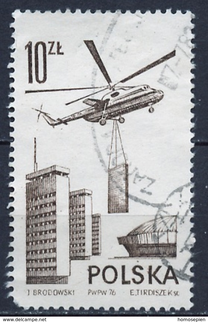 Pologne - Poland - Polen Poste Aérienne 1976 Y&T N°PA56 - Michel N°F2438 (o) - 10z Hélicoptère MI6 - Used Stamps