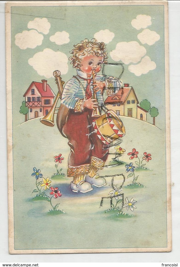 Enfant Multi-instrumentiste. Tambour, Trompette, Mandoline. - Szenen & Landschaften