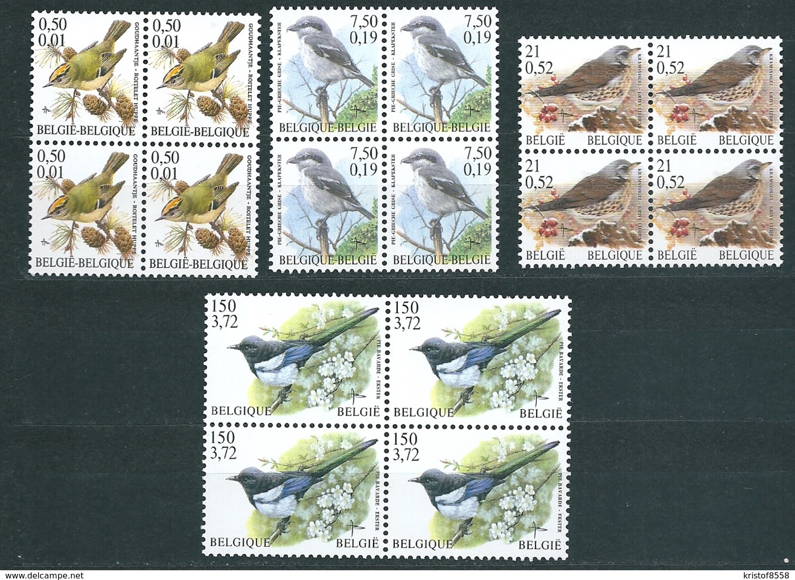 [STCK] Zegels 2985 - 2988 ** Postfris In Blok Van 4 - 1985-.. Pájaros (Buzin)