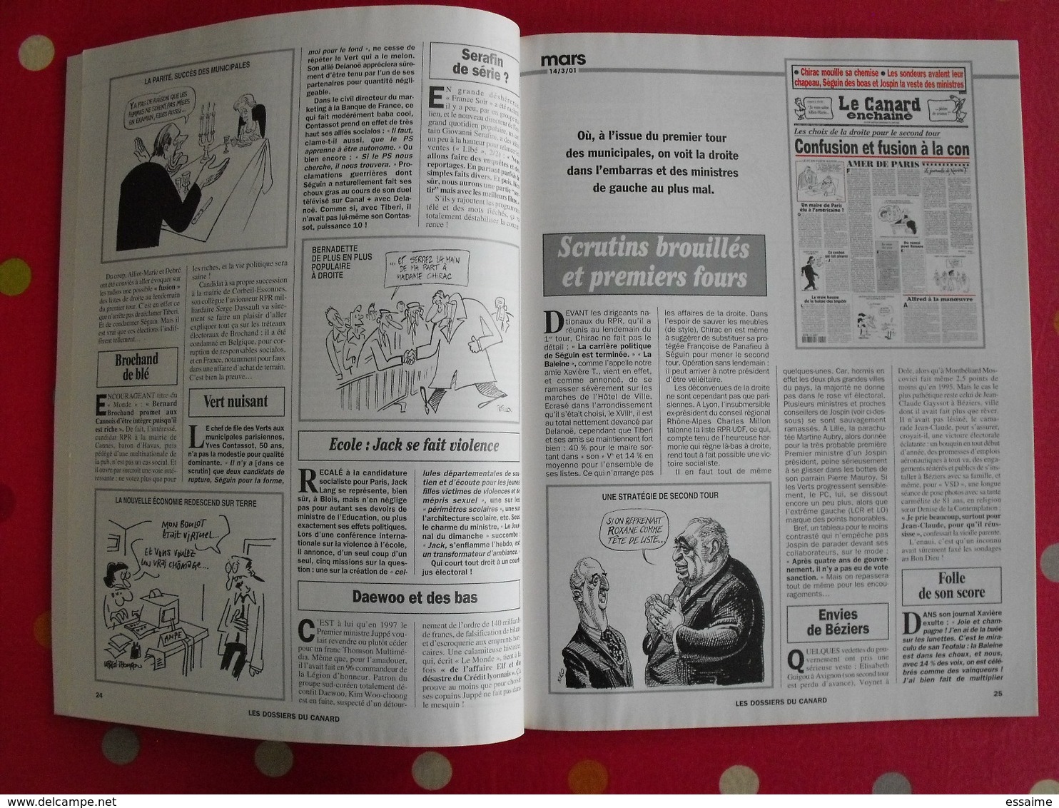 Les Dossiers Du Canard. Le Grand Bêtisier De L'actualité 2001-2002. Pétillon Cabu Cardon Kiro Wozniak Lefred-thouron - Politics