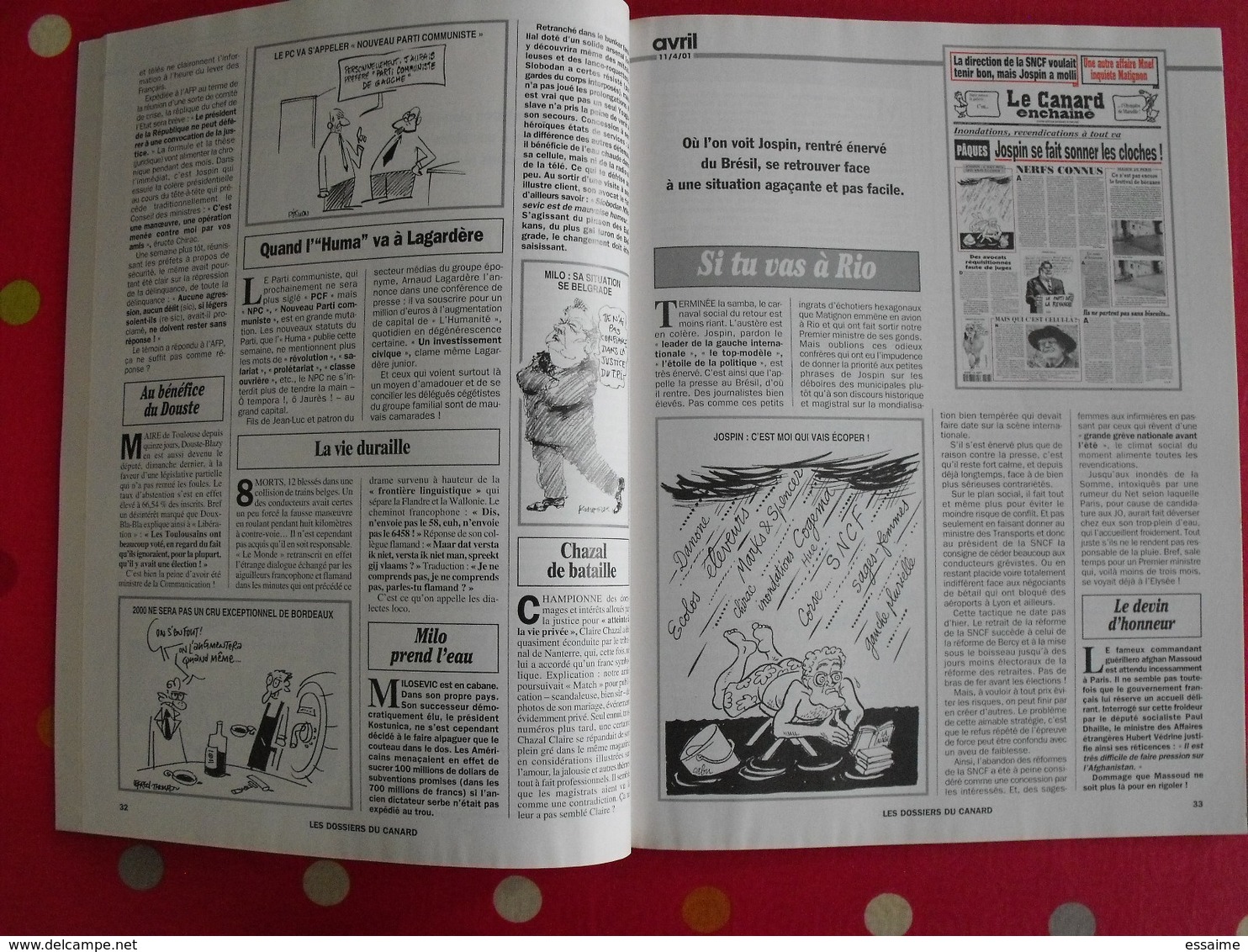 Les Dossiers Du Canard. Le Grand Bêtisier De L'actualité 2001-2002. Pétillon Cabu Cardon Kiro Wozniak Lefred-thouron - Politique