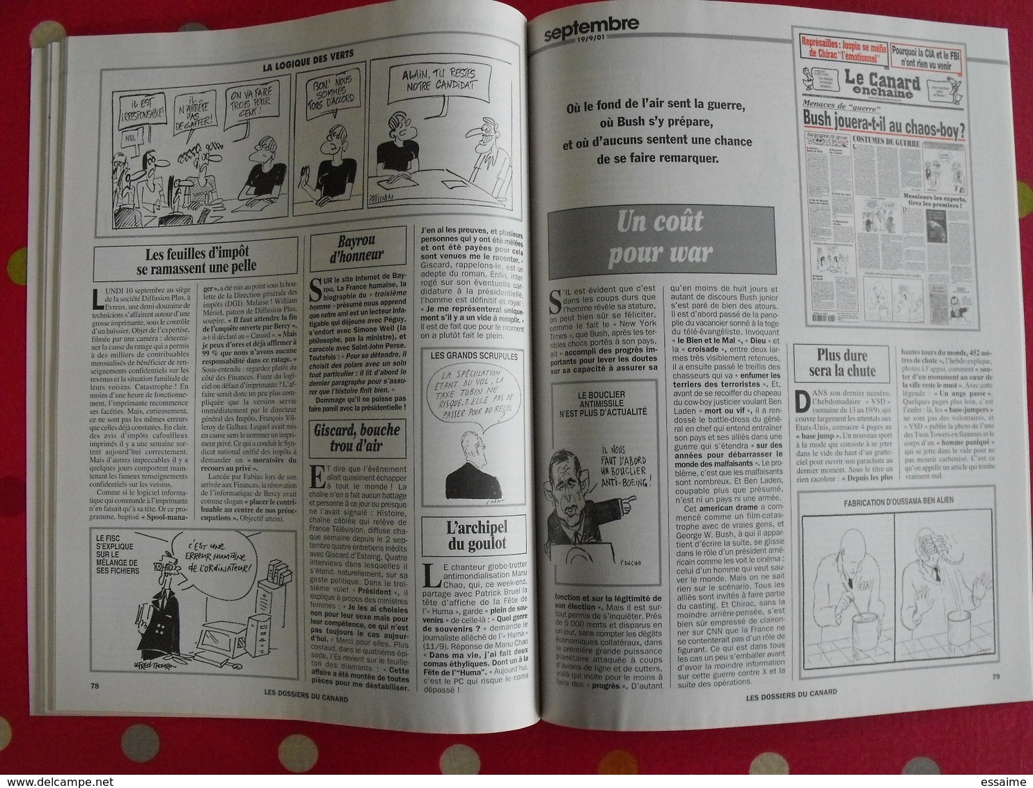 Les Dossiers Du Canard. Le Grand Bêtisier De L'actualité 2001-2002. Pétillon Cabu Cardon Kiro Wozniak Lefred-thouron - Política