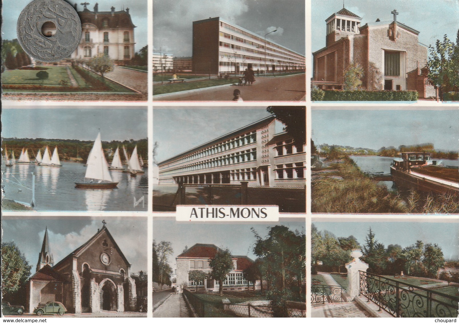 91 - Très Belle Carte Postale Semi Moderne Dentelée De  ATHIS MONS   Multi Vues - Athis Mons