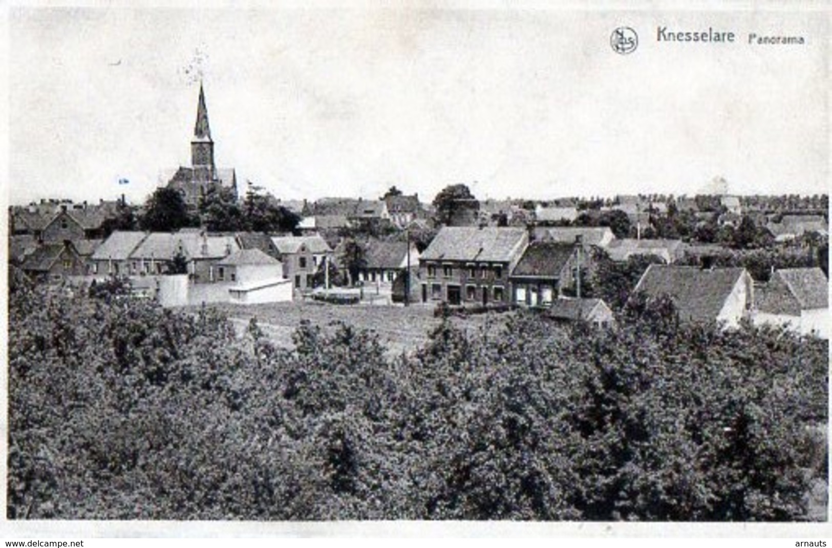 Knesselare Panorama Nelskaart Verstuurd Naar Oostende (stempels) Photo Druk Hooft Knesselare - Knesselare