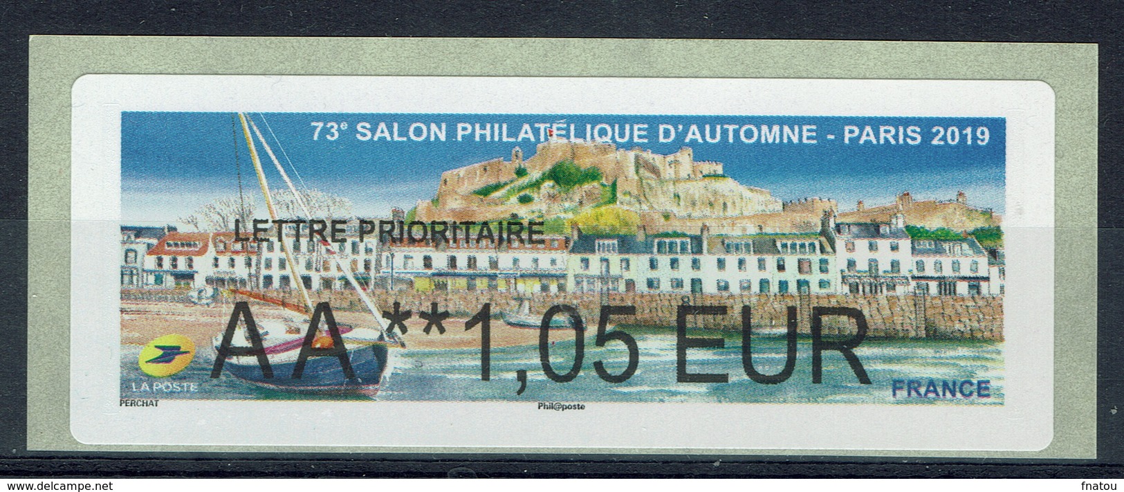 France, ATM Label, Jersey, Channel Islands, Salon Philatélique D'Automne, 2019, 1,05€, MNH VF - 2010-... Illustrated Franking Labels