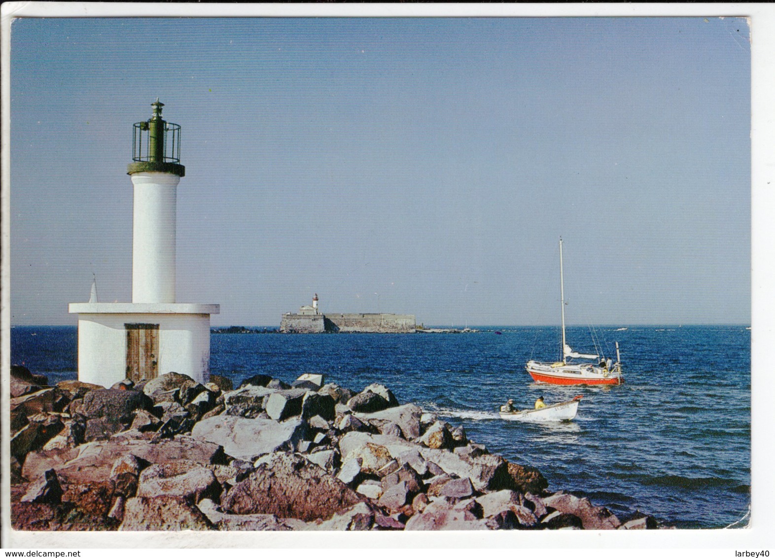 Cp Le Cap D Agde Depuis Le Mole Richelieu Vue Sur Le Fort Brescou -  Phare - Sonstige & Ohne Zuordnung