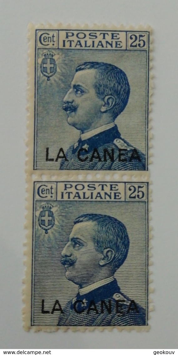 ITALY LEVANT IN CRETE "LA CANEA" 1912 MNH** PAIR - La Canea