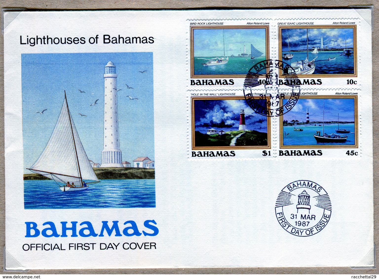 Bahamas 1987 FDC  Lighthouses / Fari - Bahamas (1973-...)