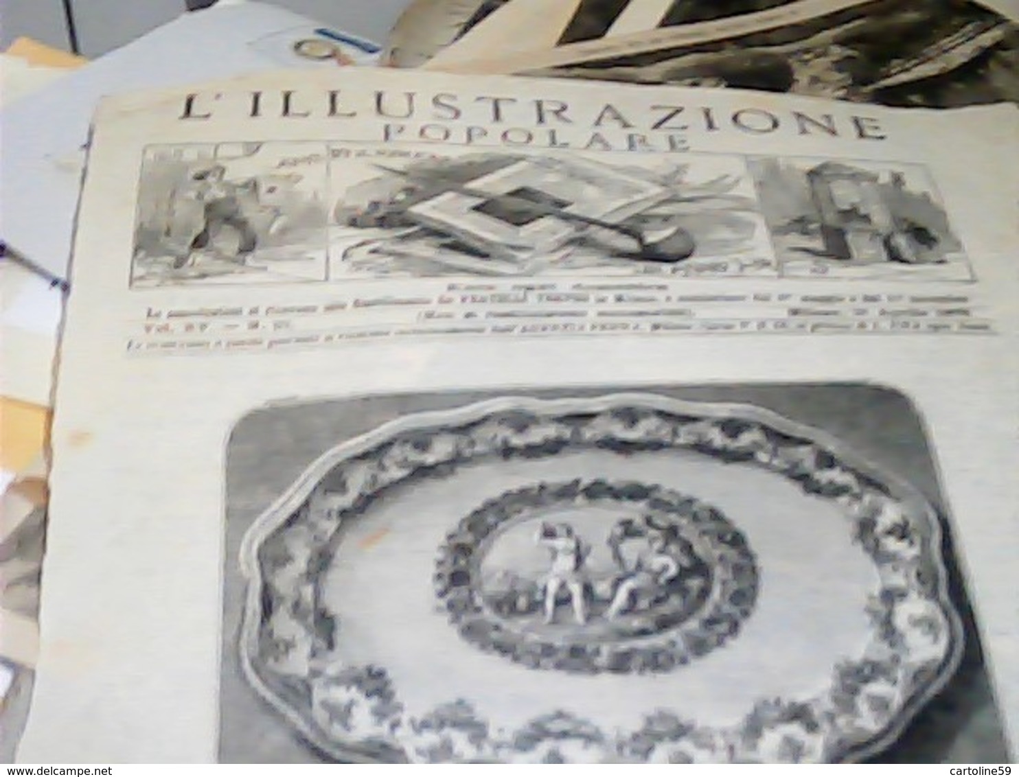 C132 L'ILLUSTRAZIONE POPOLARE 1878 VASO IN MAIOLICA  PAGINA GIORNALE - Ante 1900