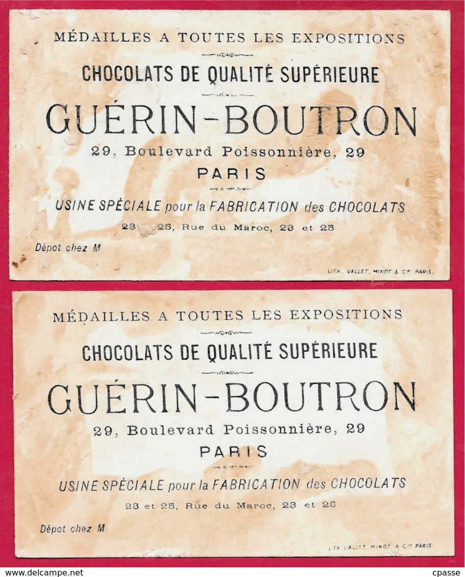 En L'état CHROMO (lot De 2) CHOCOLAT GUERIN-BOUTRON - Enfants Déguisés - Jeux "La Brouette" "Faites-en Donc Autant" - Guerin Boutron