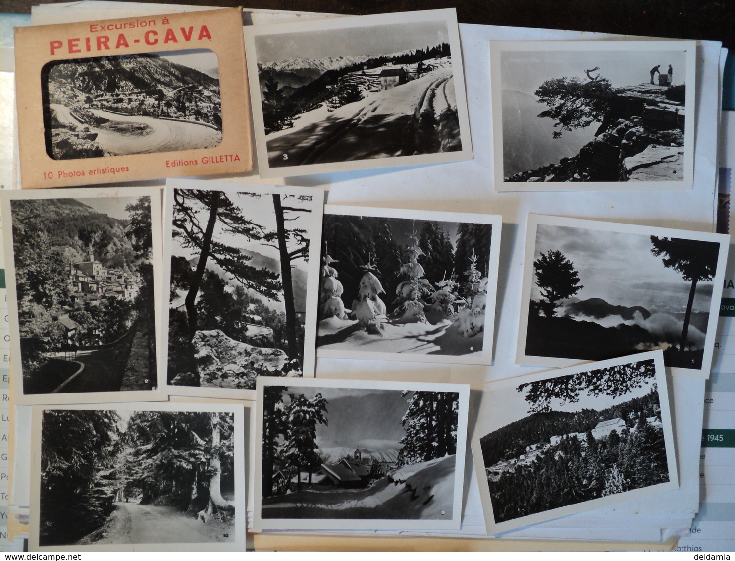 PEIRA CAVA. ANNEES 50? ENSEMBLE DE 10 PHOTOS GILLETTA DANS LEUR ETUI COL SAINT ROCH / LUCERAM / LA CHAINE DES ALPES / L - Autres & Non Classés