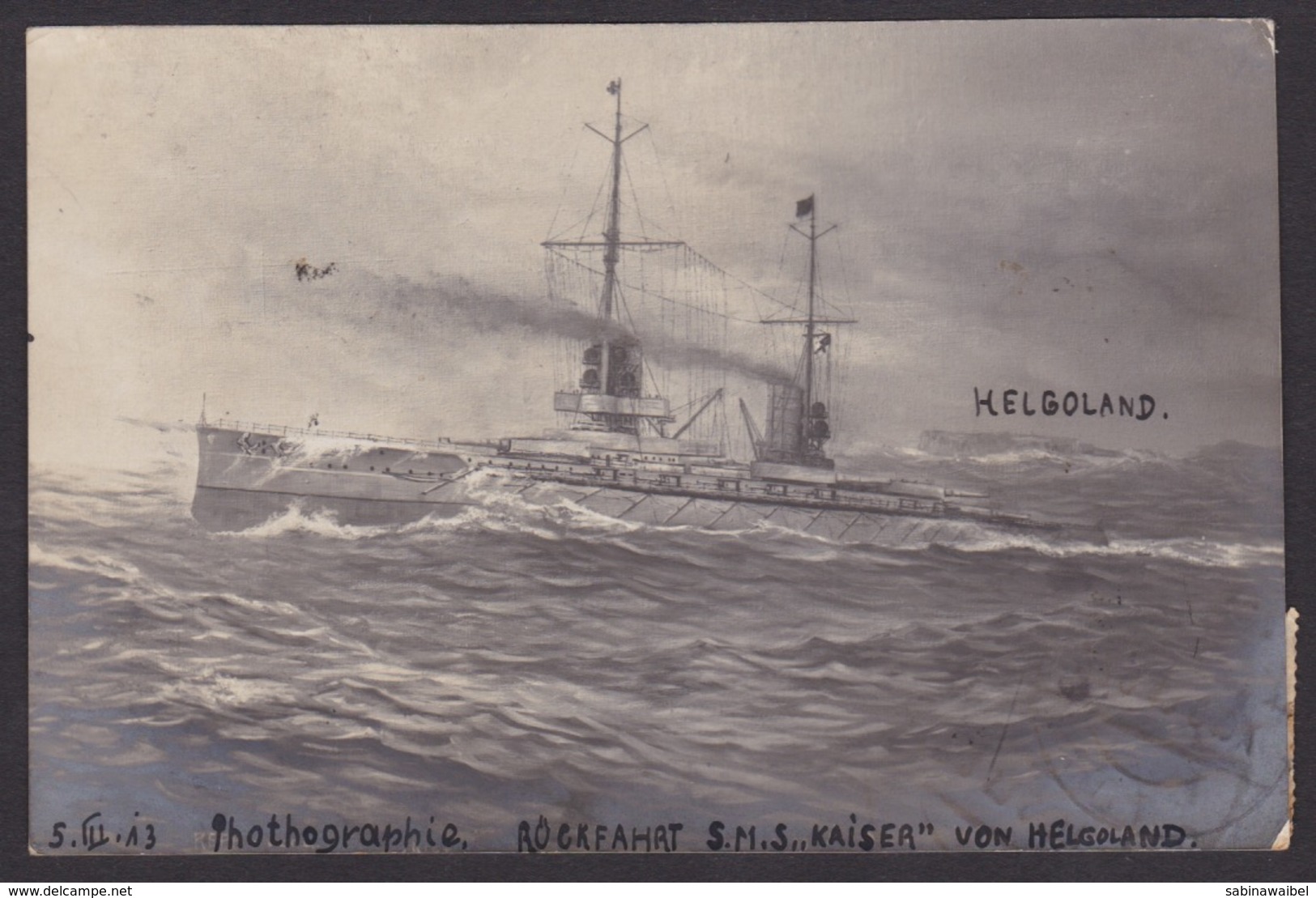 AK / WK 1 / Rückfahrt S.M.S. Kaiser Von Helgoland  ...  ( E 433 ) - Weltkrieg 1914-18