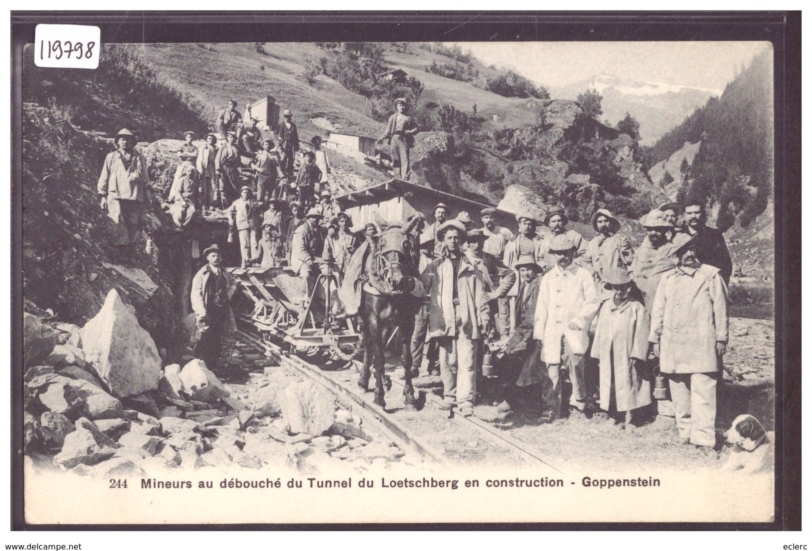 GOPPENSTEIN - MINEURS AU TUNNEL DU LÖTSCHBERG EN TRAVAUX - TRAIN - BAHN - TB - Other & Unclassified