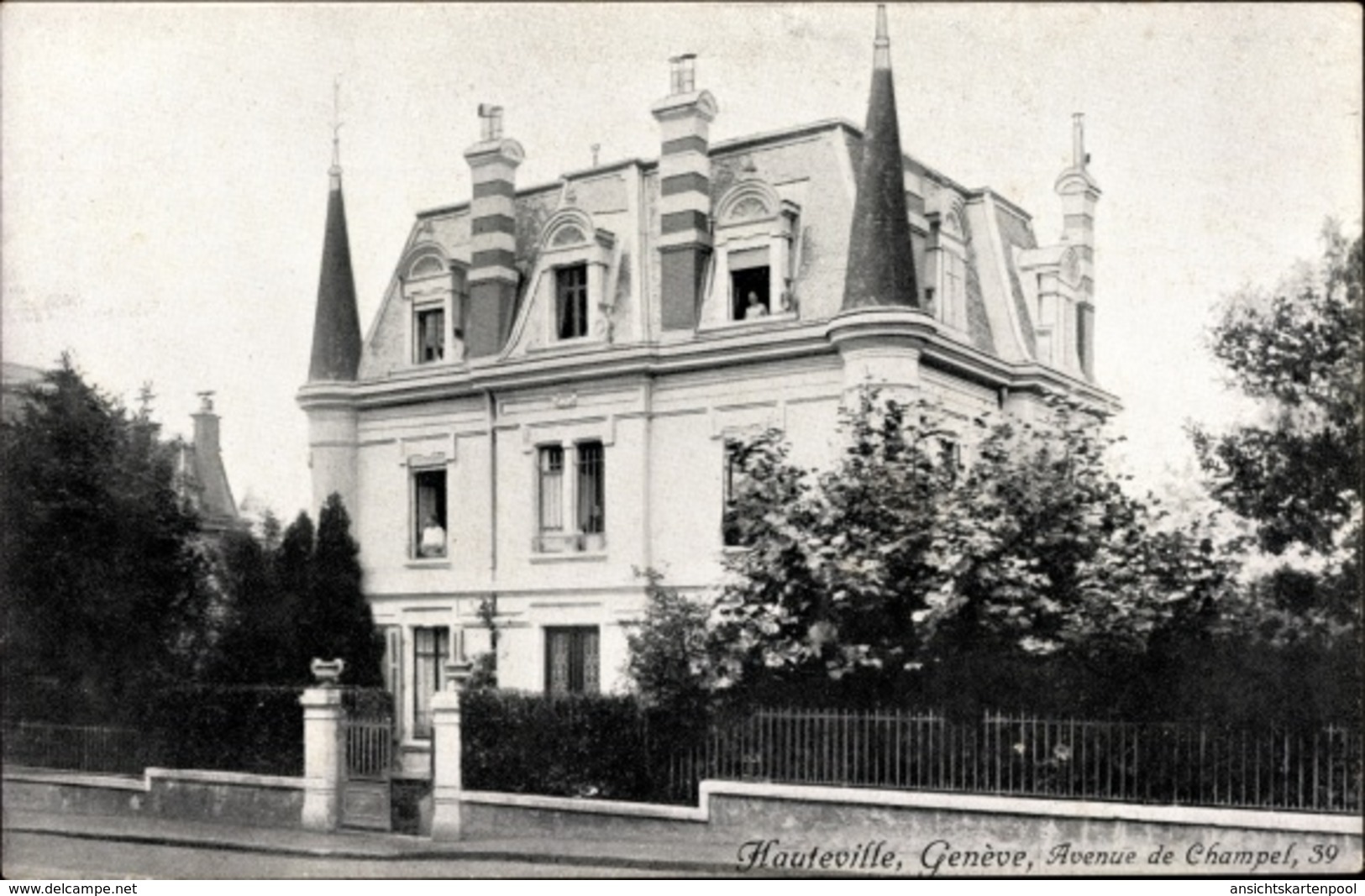 Cp Genève Genf Stadt, Pension Hauteville, Avenue De Champel 39, Inh. Mmes. Schussele - Genève