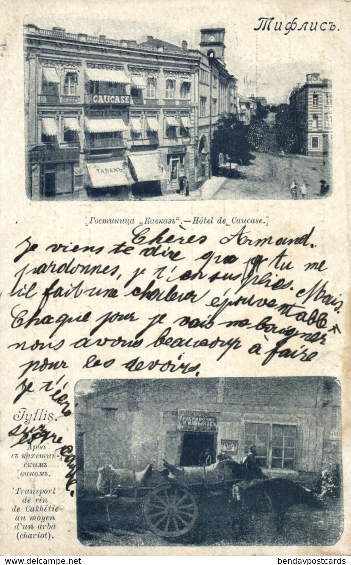 Georgia Russia, TBILISI TIFLIS, Hotel Caucasus, Kakhetian Wine Transport (1902) - Géorgie