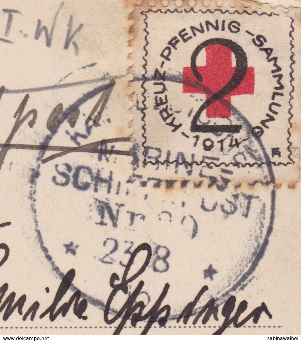 AK / WK 1 /  Die Wacht Unserer Unterseeboote Vor Helgoland / Kreuz - Pfennig / Schiffspost  ...  ( E 436 ) - Oorlog 1914-18