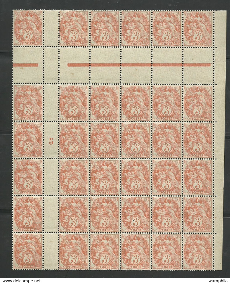 France Blanc N° 109 1B ** Millésime 5, Morceau De Feuille, Cote 46€ - 1900-29 Blanc